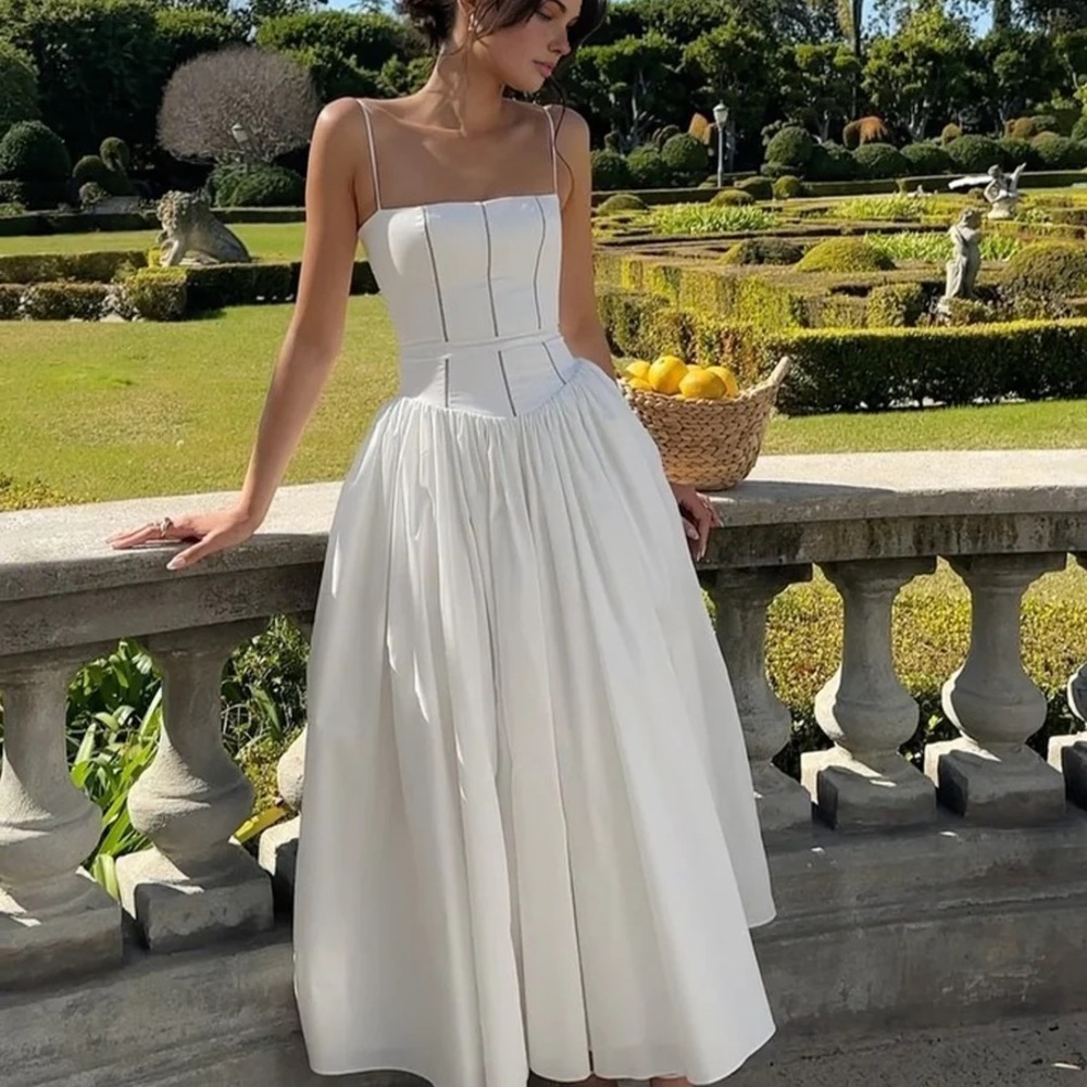 Elegant White Flowy Dress